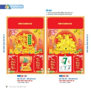 Lịch Bìa Treo 2027 NB Mẫu NB-ND3D14D (40 x 60cm) Quà Tết Công Đoàn Đầy Đủ Hóa Đơn VAT