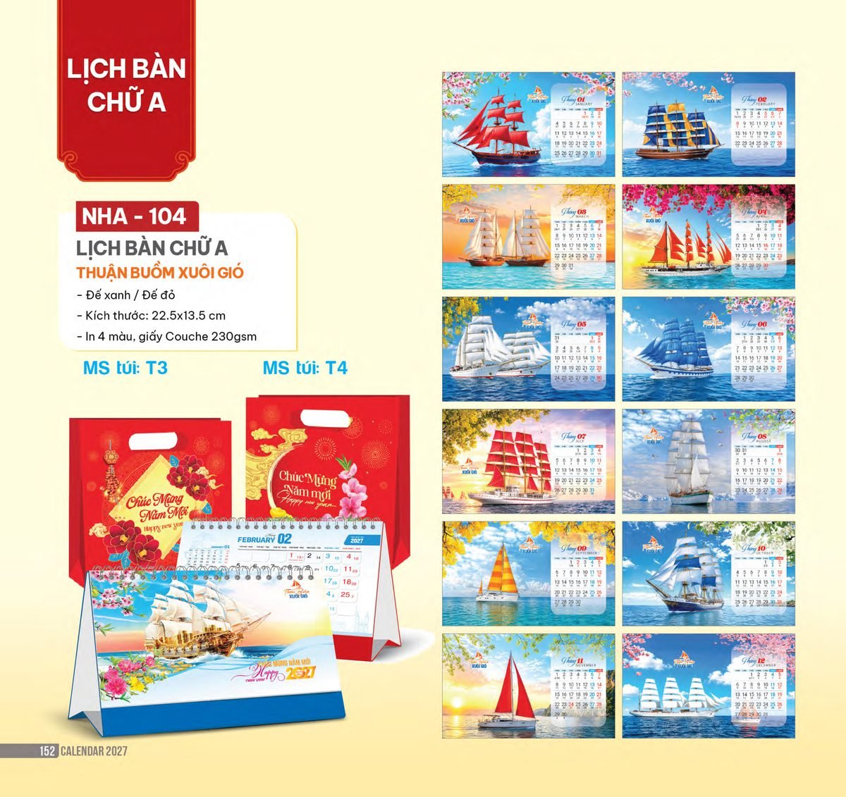 Lịch Bàn Chữ A 2027 NHA Mẫu NHA104 - Thuận Buồm Xuôi Gió (17 x 19 cm) Quà Tết Công Đoàn Đầy Đủ Hóa Đơn VAT Lịch Bàn Chữ A 2027 NHA Mẫu NHA104 - Thuận Buồm Xuôi Gió (17 x 19 cm) Quà Tết Công Đoàn Đầy Đủ Hóa Đơn VAT in logo doanh nghiệp quà tặng Tết tại Quà Tặng Công Đoàn