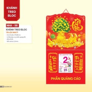 Lịch Bloc 2027 NHA Mẫu NHA58 (37 x 68cm) Quà Tết Công Đoàn Đầy Đủ Hóa Đơn VAT in logo doanh nghiệp quà tặng Tết tại Quà Tặng Công Đoàn