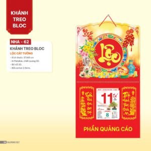 Lịch Bloc 2027 NHA Mẫu NHA62 (37 x 68cm) Quà Tết Công Đoàn Đầy Đủ Hóa Đơn VAT in logo doanh nghiệp quà tặng Tết tại Quà Tặng Công Đoàn
