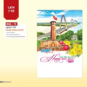 Lịch Treo Tường Lò Xo 2027 NHA Mẫu NHA72 (40 x 60cm) Quà Tết Công Đoàn Đầy Đủ Hóa Đơn VAT in logo doanh nghiệp quà tặng Tết tại Quà Tặng Công Đoàn