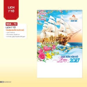 Lịch Treo Tường Lò Xo 2027 NHA Mẫu NHA73 - Thuận Buồm Xuôi Gió (40 x 60cm) Quà Tết Công Đoàn Đầy Đủ Hóa Đơn VAT in logo doanh nghiệp quà tặng Tết tại Quà Tặng Công Đoàn