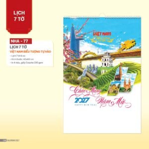 Lịch Treo Tường Lò Xo 2027 NHA Mẫu NHA77 (40 x 60cm) Quà Tết Công Đoàn Đầy Đủ Hóa Đơn VAT in logo doanh nghiệp quà tặng Tết tại Quà Tặng Công Đoàn