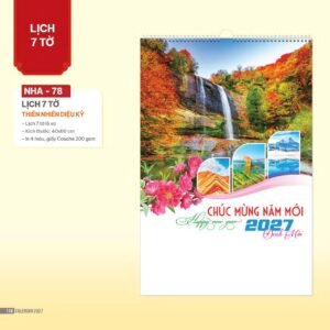 Lịch Treo Tường Lò Xo 2027 NHA Mẫu NHA78 (40 x 60cm) Quà Tết Công Đoàn Đầy Đủ Hóa Đơn VAT in logo doanh nghiệp quà tặng Tết tại Quà Tặng Công Đoàn