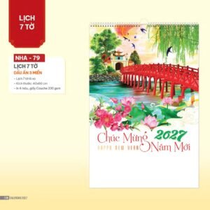 Lịch Treo Tường Lò Xo 2027 NHA Mẫu NHA79 (40 x 60cm) Quà Tết Công Đoàn Đầy Đủ Hóa Đơn VAT in logo doanh nghiệp quà tặng Tết tại Quà Tặng Công Đoàn