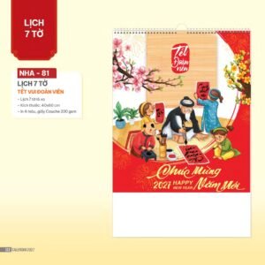 Lịch Bloc 2027 NHA Mẫu NHA81 (29 x 41 cm) Quà Tết Công Đoàn Đầy Đủ Hóa Đơn VAT in logo doanh nghiệp quà tặng Tết tại Quà Tặng Công Đoàn