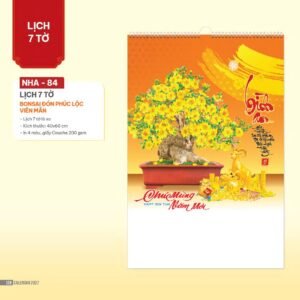 Lịch Treo Tường Lò Xo 2027 NHA Mẫu NHA84 (40 x 60cm) Quà Tết Công Đoàn Đầy Đủ Hóa Đơn VAT in logo doanh nghiệp quà tặng Tết tại Quà Tặng Công Đoàn