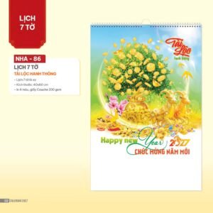 Lịch Treo Tường Lò Xo 2027 NHA Mẫu NHA86 (40 x 60cm) Quà Tết Công Đoàn Đầy Đủ Hóa Đơn VAT in logo doanh nghiệp quà tặng Tết tại Quà Tặng Công Đoàn