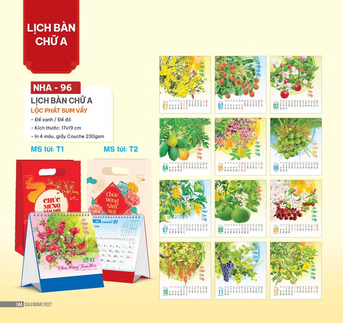 Lịch Bàn Chữ A 2027 NHA Mẫu NHA96 (17 x 19cm) Quà Tết Công Đoàn Đầy Đủ Hóa Đơn VAT Lịch Bàn Chữ A 2027 NHA Mẫu NHA96 (17 x 19cm) Quà Tết Công Đoàn Đầy Đủ Hóa Đơn VAT in logo doanh nghiệp quà tặng Tết tại Quà Tặng Công Đoàn
