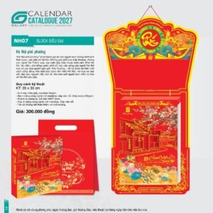 Lịch Bloc Siêu Đại 2027 NH Mẫu NH07 (20 x 30cm) Quà Tết Công Đoàn Đầy Đủ Hóa Đơn VAT in logo doanh nghiệp quà tặng Tết tại Quà Tặng Công Đoàn