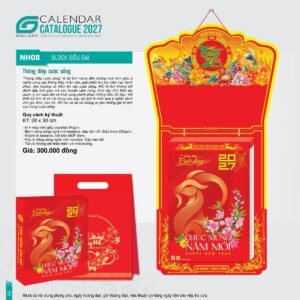 Lịch Bloc Siêu Đại 2027 NH Mẫu NH08 (20 x 30cm) Quà Tết Công Đoàn Đầy Đủ Hóa Đơn VAT in logo doanh nghiệp quà tặng Tết tại Quà Tặng Công Đoàn