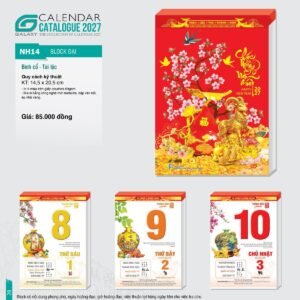 Lịch Bìa Treo 2027 NH Mẫu NH14 (29 x 41 cm) Quà Tết Công Đoàn Đầy Đủ Hóa Đơn VAT in logo doanh nghiệp quà tặng Tết tại Quà Tặng Công Đoàn