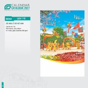 Lịch Treo Tường Lò Xo 7 Tờ 2027 NH Mẫu NH44 (40 x 60cm) Quà Tết Công Đoàn Đầy Đủ Hóa Đơn VAT in logo doanh nghiệp quà tặng Tết tại Quà Tặng Công Đoàn