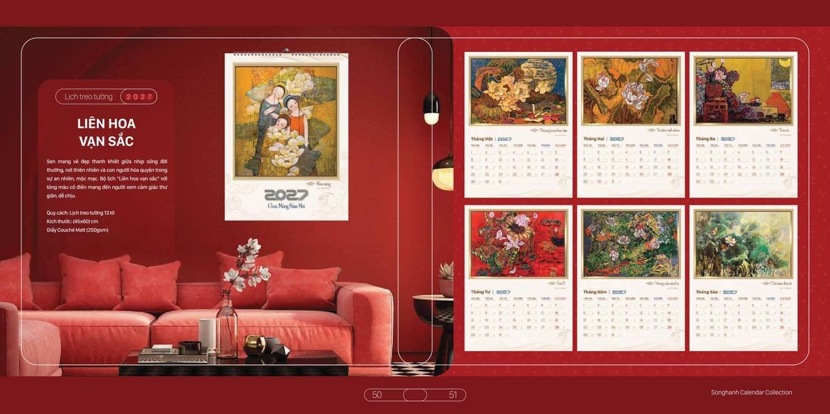 Lịch Bloc Cao Cấp SH 2027 SH20 Quà Tết Công Đoàn Đầy Đủ Hóa Đơn VAT