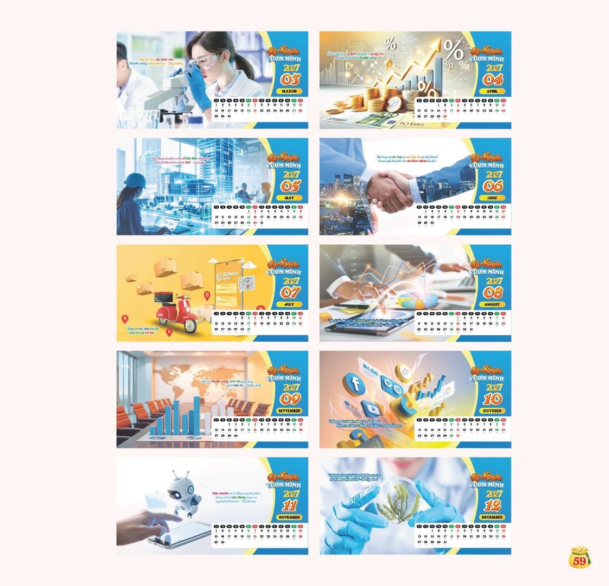 Lịch Bloc Siêu Cực Đại 2027 TDM57 Quà Tết Công Đoàn Đầy Đủ Hóa Đơn VAT