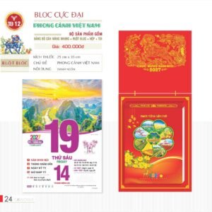 Lịch Bloc Cực Đại 2027 TD Mẫu TD12 (29 x 41 cm) Quà Tết Công Đoàn Đầy Đủ Hóa Đơn VAT in logo doanh nghiệp quà tặng Tết tại Quà Tặng Công Đoàn