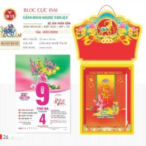 Lịch Bloc Cực Đại 2027 TD Mẫu TD13 (29 x 41 cm) Quà Tết Công Đoàn Đầy Đủ Hóa Đơn VAT in logo doanh nghiệp quà tặng Tết tại Quà Tặng Công Đoàn