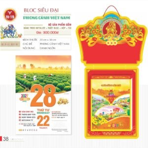 Lịch Bloc Siêu Đại 2027 TD Mẫu TD19 (20 x 30 cm) Quà Tết Công Đoàn Đầy Đủ Hóa Đơn VAT in logo doanh nghiệp quà tặng Tết tại Quà Tặng Công Đoàn