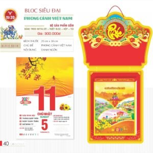 Lịch Bloc Siêu Đại 2027 TD Mẫu TD20 (20 x 30 cm) Quà Tết Công Đoàn Đầy Đủ Hóa Đơn VAT in logo doanh nghiệp quà tặng Tết tại Quà Tặng Công Đoàn