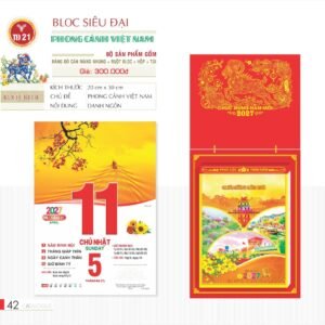 Lịch Bloc Siêu Đại 2027 TD Mẫu TD21 (20 x 30 cm) Quà Tết Công Đoàn Đầy Đủ Hóa Đơn VAT in logo doanh nghiệp quà tặng Tết tại Quà Tặng Công Đoàn