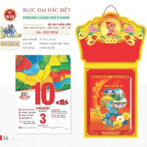 Lịch Bloc Đại Đặc Biệt 2027 TD Mẫu TD28 (29 x 41 cm) Quà Tết Công Đoàn Đầy Đủ Hóa Đơn VAT in logo doanh nghiệp quà tặng Tết tại Quà Tặng Công Đoàn