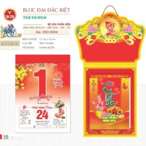 Lịch Bloc Đại Đặc Biệt 2027 TD Mẫu TD29 (29 x 41 cm) Quà Tết Công Đoàn Đầy Đủ Hóa Đơn VAT in logo doanh nghiệp quà tặng Tết tại Quà Tặng Công Đoàn