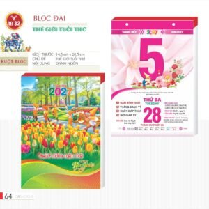 Lịch Bloc 2027 TD Mẫu TD32 (29 x 41 cm) Quà Tết Công Đoàn Đầy Đủ Hóa Đơn VAT in logo doanh nghiệp quà tặng Tết tại Quà Tặng Công Đoàn