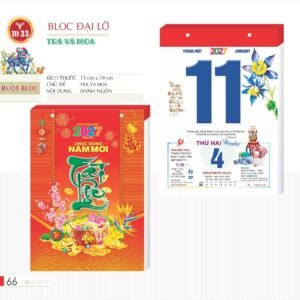 Lịch Bloc 2027 TD Mẫu TD33 (29 x 41 cm) Quà Tết Công Đoàn Đầy Đủ Hóa Đơn VAT in logo doanh nghiệp quà tặng Tết tại Quà Tặng Công Đoàn