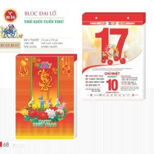 Lịch Bloc 2027 TD Mẫu TD34 (29 x 41 cm) Quà Tết Công Đoàn Đầy Đủ Hóa Đơn VAT in logo doanh nghiệp quà tặng Tết tại Quà Tặng Công Đoàn