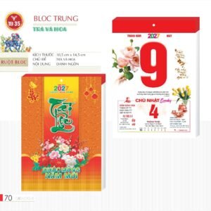 Lịch Bloc 2027 TD Mẫu TD35 (29 x 41 cm) Quà Tết Công Đoàn Đầy Đủ Hóa Đơn VAT in logo doanh nghiệp quà tặng Tết tại Quà Tặng Công Đoàn