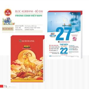 Lịch Bloc 2027 TD Mẫu TD38 (29 x 41 cm) Quà Tết Công Đoàn Đầy Đủ Hóa Đơn VAT in logo doanh nghiệp quà tặng Tết tại Quà Tặng Công Đoàn