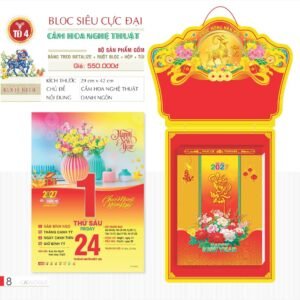 Lịch Bloc Siêu Cực Đại 2027 TD Mẫu TD4 (38 x 53 cm) Quà Tết Công Đoàn Đầy Đủ Hóa Đơn VAT in logo doanh nghiệp quà tặng Tết tại Quà Tặng Công Đoàn