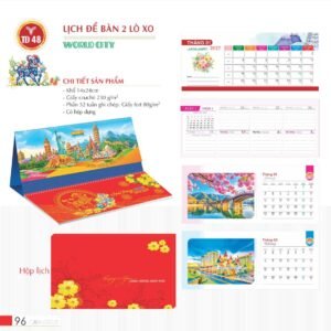 Lịch Để Bàn 2027 TD Mẫu TD48 (14 x 24cm) Quà Tết Công Đoàn Đầy Đủ Hóa Đơn VAT in logo doanh nghiệp quà tặng Tết tại Quà Tặng Công Đoàn
