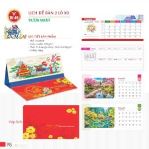 Lịch Để Bàn 2027 TD Mẫu TD49 (14 x 24cm) Quà Tết Công Đoàn Đầy Đủ Hóa Đơn VAT in logo doanh nghiệp quà tặng Tết tại Quà Tặng Công Đoàn