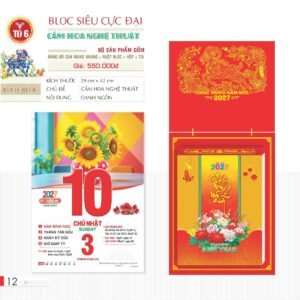 Lịch Bloc Siêu Cực Đại 2027 TD Mẫu TD6 (38 x 53 cm) Quà Tết Công Đoàn Đầy Đủ Hóa Đơn VAT in logo doanh nghiệp quà tặng Tết tại Quà Tặng Công Đoàn