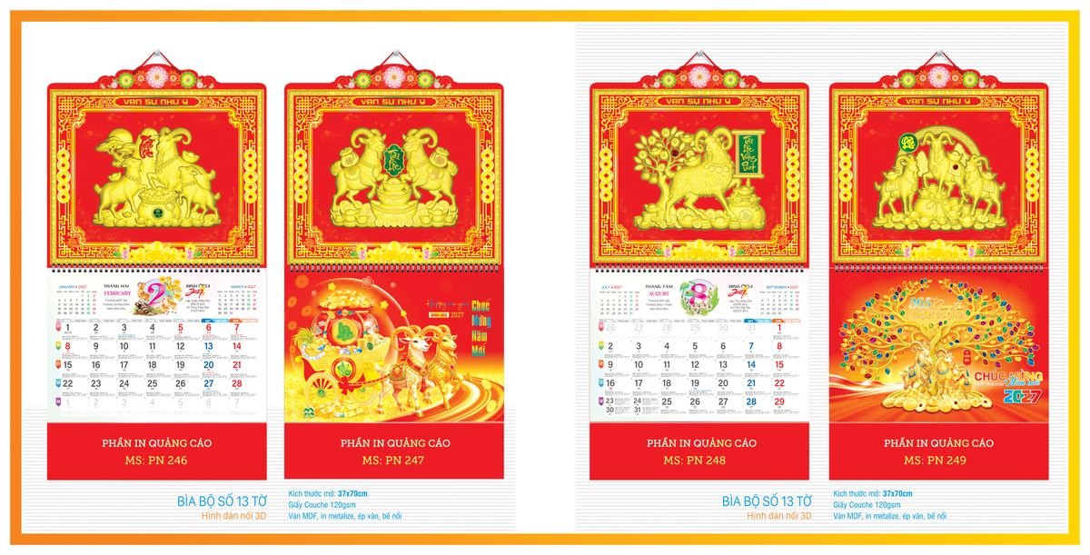 Lịch 13 Tờ Tân Phương Nam TPN13T05 Quà Tết Công Đoàn Đầy Đủ Hóa Đơn VAT