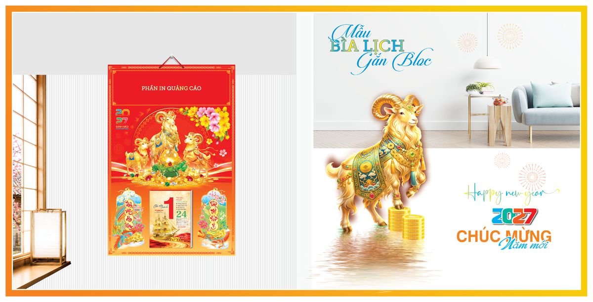 Bìa Lịch Treo Gắn Bloc Tân Phương Nam TPNBIA01 Quà Tết Công Đoàn Đầy Đủ Hóa Đơn VAT