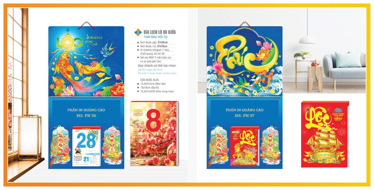 Bìa Lịch Treo Gắn Bloc TPNBIA11 Quà Tết Công Đoàn Đầy Đủ Hóa Đơn VAT