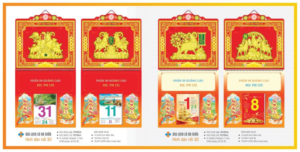 Bìa Lịch Treo Gắn Bloc TPNBIA20 Quà Tết Công Đoàn Đầy Đủ Hóa Đơn VAT