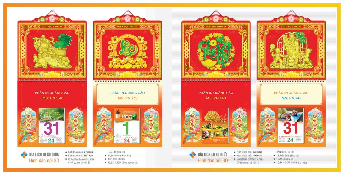 Bìa Lịch Treo Gắn Bloc TPNBIA22 Quà Tết Công Đoàn Đầy Đủ Hóa Đơn VAT