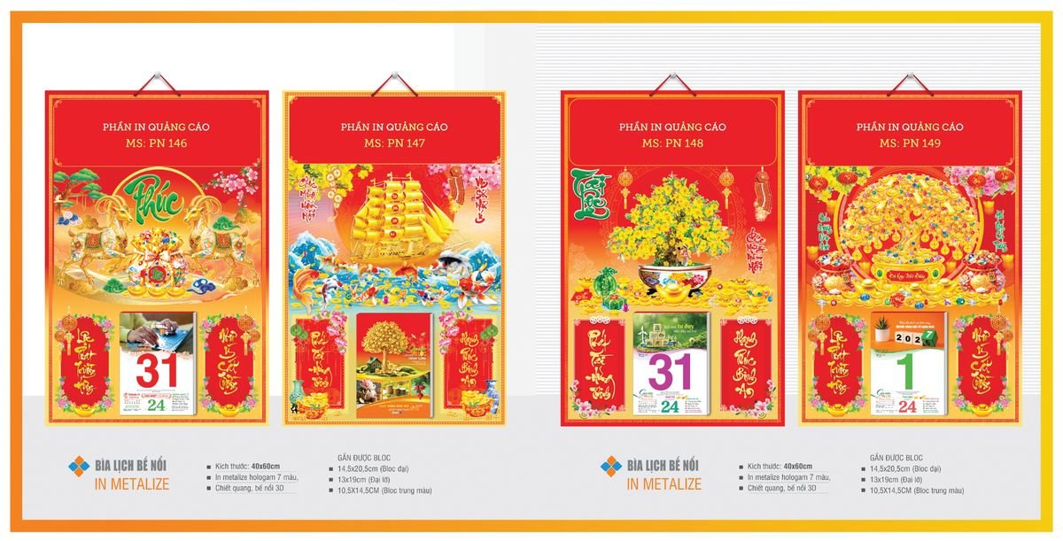 Bìa Lịch Treo Gắn Bloc TPNBIA24 Quà Tết Công Đoàn Đầy Đủ Hóa Đơn VAT