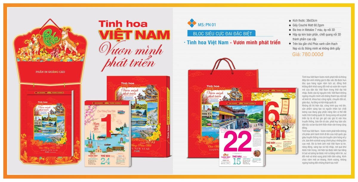 Lịch Bloc TPN 2027 TPNBLOC02 Quà Tết Công Đoàn Đầy Đủ Hóa Đơn VAT