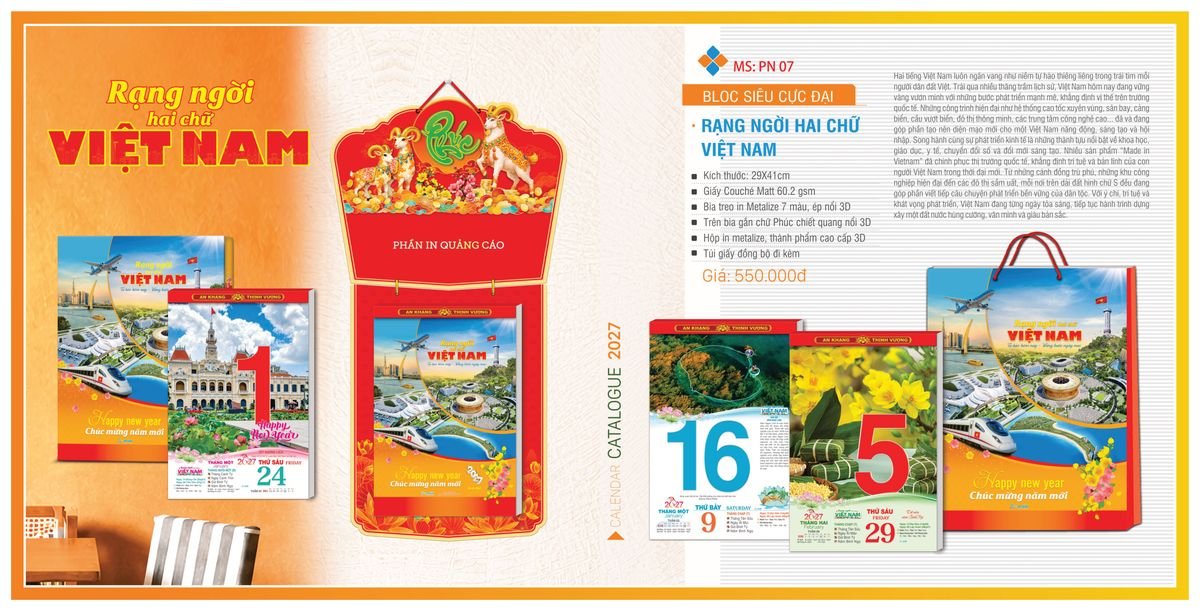 Lịch Bloc Tân Phương Nam 2027 TPNBLOC09 Quà Tết Công Đoàn Đầy Đủ Hóa Đơn VAT