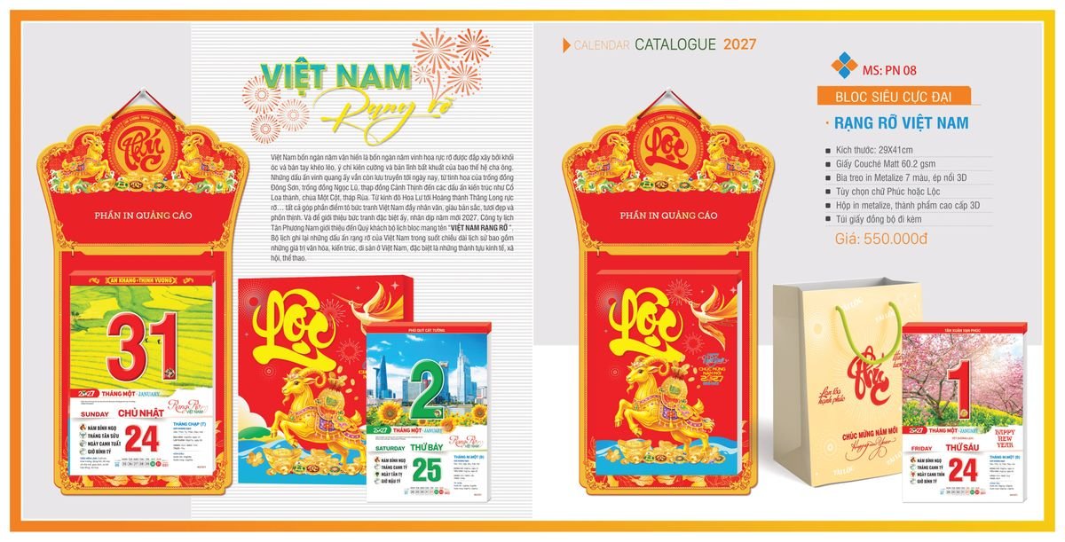 Lịch Bloc Tân Phương Nam 2027 TPNBLOC10 Quà Tết Công Đoàn Đầy Đủ Hóa Đơn VAT
