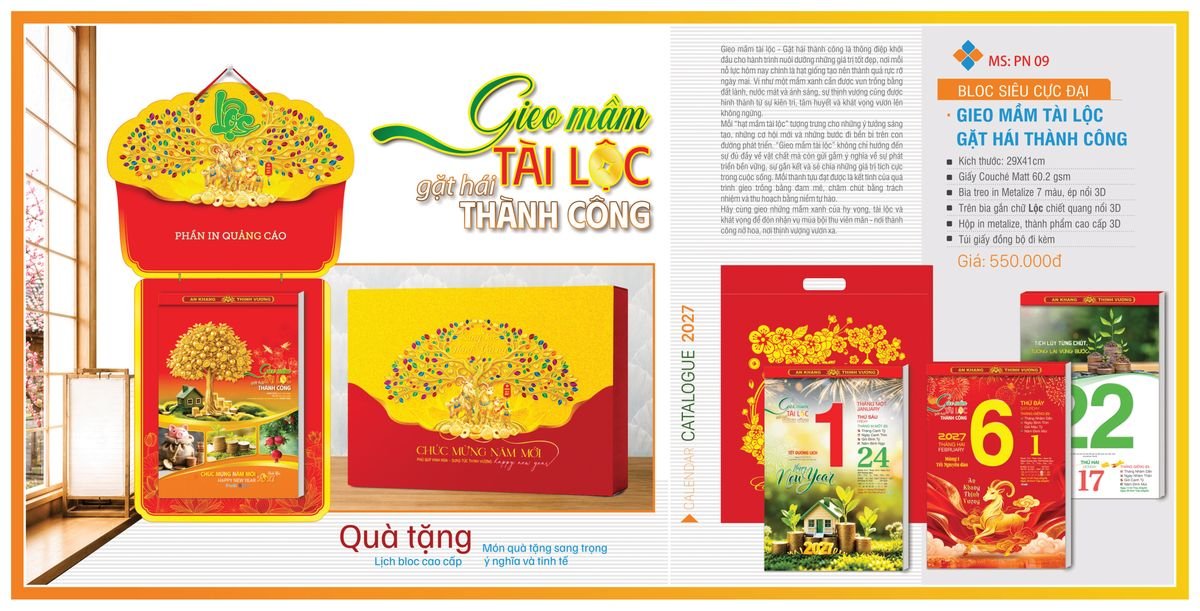 Lịch Bloc Tân Phương Nam 2027 TPNBLOC11 Quà Tết Công Đoàn Đầy Đủ Hóa Đơn VAT Lịch Bloc Tân Phương Nam 2027 TPNBLOC11 Quà Tết Công Đoàn Đầy Đủ Hóa Đơn VAT