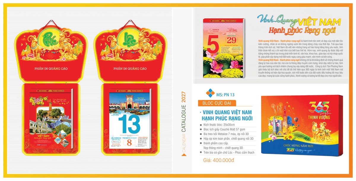 Lịch Bloc TPN 2027 TPNBLOC16 Quà Tết Công Đoàn Đầy Đủ Hóa Đơn VAT