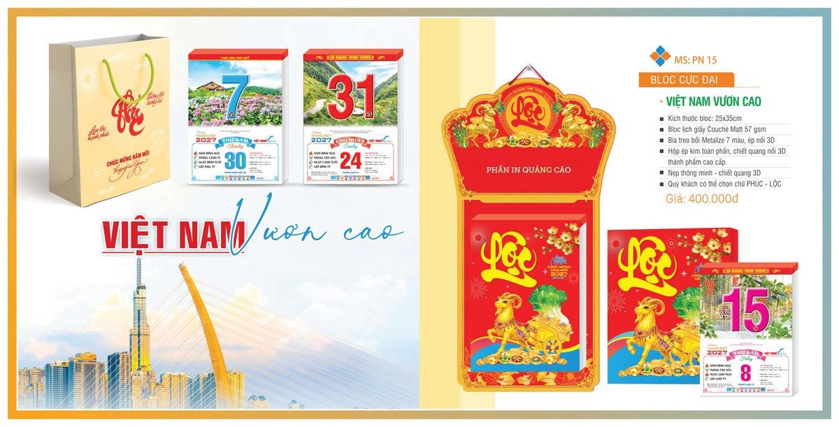 Lịch Bloc TPN 2027 TPNBLOC18 Quà Tết Công Đoàn Đầy Đủ Hóa Đơn VAT