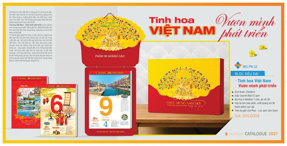 Lịch Bloc TPN 2027 TPNBLOC37 Quà Tết Công Đoàn Đầy Đủ Hóa Đơn VAT