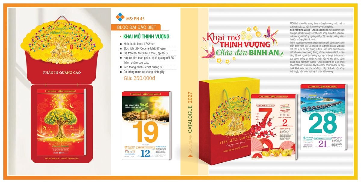 Lịch Bloc TPN 2027 TPNBLOC54 Quà Tết Công Đoàn Đầy Đủ Hóa Đơn VAT