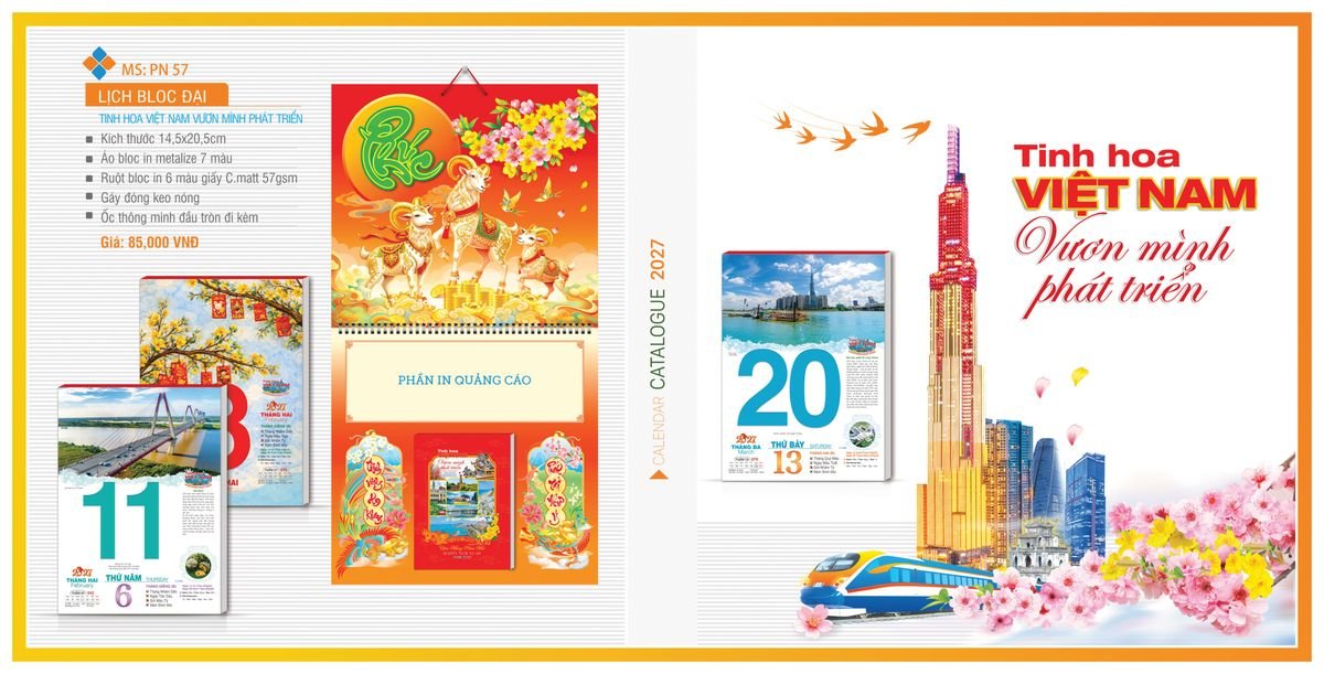 Lịch Bloc TPN 2027 TPNBLOC64 Quà Tết Công Đoàn Đầy Đủ Hóa Đơn VAT